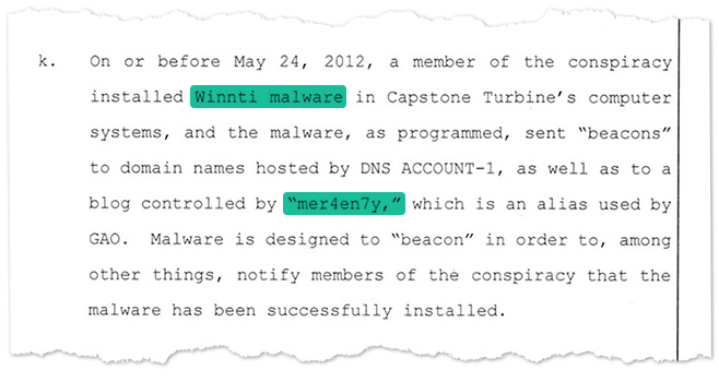 Excerpt from the US indictment against Mer4en7y