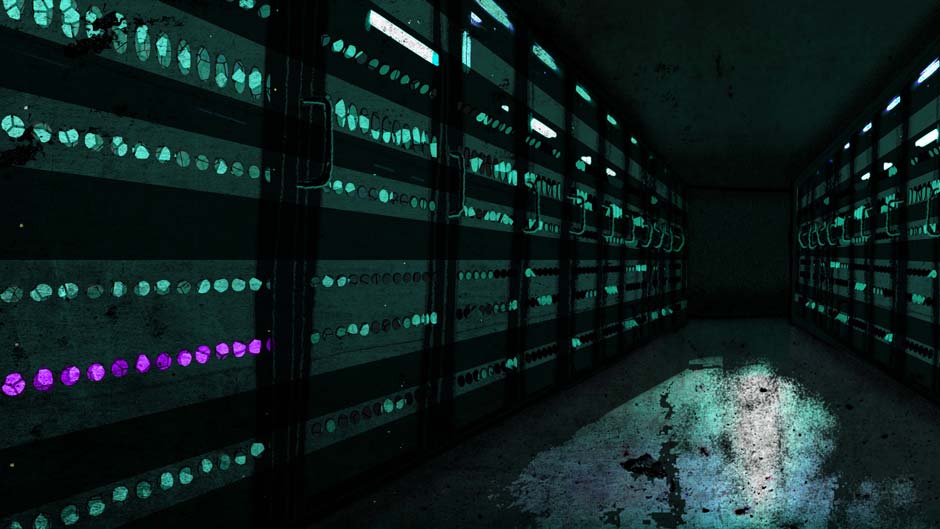 Dark server room